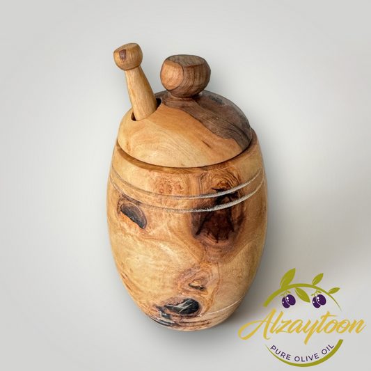 Handmade Olivewood Honey Pot