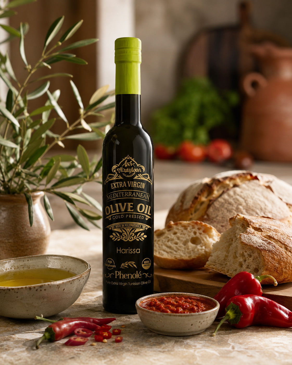 Phenolé Harissa Infused Extra Virgin Olive Oil