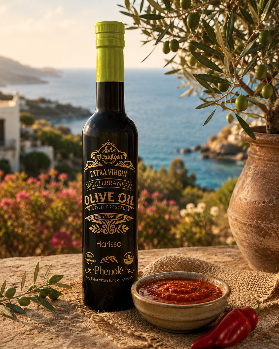 Phenolé Harissa Infused Extra Virgin Olive Oil