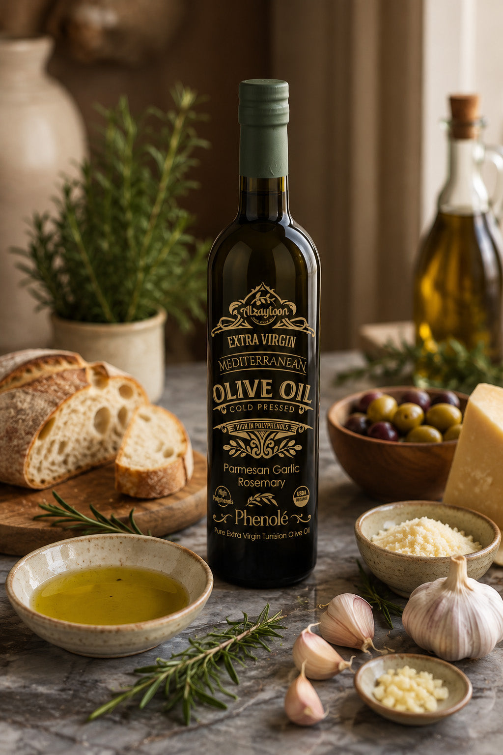 Phenolé Parmesan Garlic Rosemary Infused Olive Oil